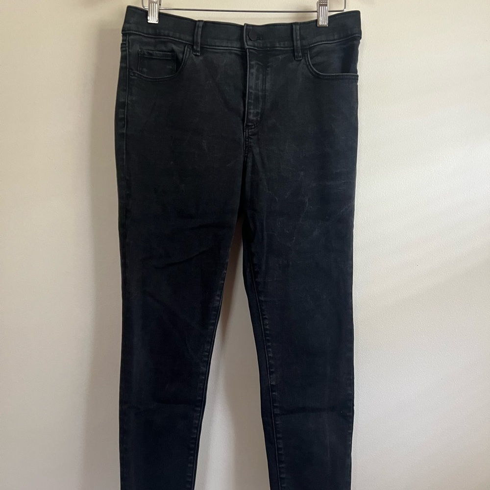 Ann Taylor The Skinny jeans 10/30 gray black wash
